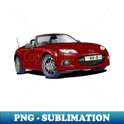 Mazda MX-5 in dark red - Stylish Sublimation Digital Download - Capture Imagination with Every Detail