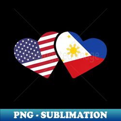 Philippines USA Flag T Heart Filipino American Love - Instant PNG Sublimation Download - Bold & Eye-catching