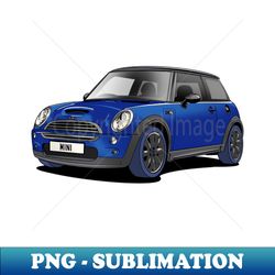 Blue Mini Cooper Car - Sublimation-Ready PNG File - Create with Confidence