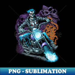 skeleton riding a motorcycle graphic - digital sublimation download file - unlock vibrant sublimation designs