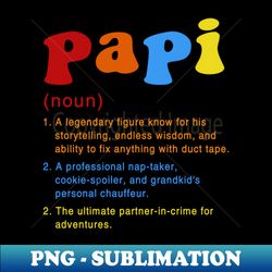 Papi Gifts Retro Vintage Fathers Day Papi T-Shirt - Digital Sublimation Download File - Bring Your Designs to Life