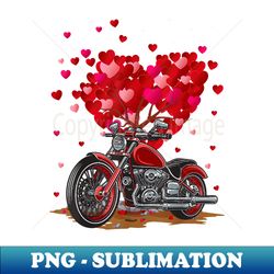 Funny Motorcycle Lover Heart Shape Motorcycle Valentines Day - Unique Sublimation PNG Download - Capture Imagination with Every Detail