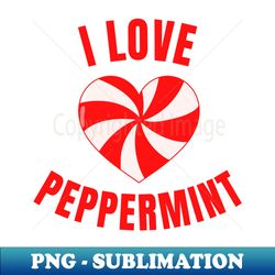 I Love Peppermint Candy Cane Christmas Peppermint Candy - Elegant Sublimation PNG Download - Perfect for Personalization