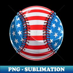 Baseball American Flag t July 4th USA - PNG Transparent Sublimation Design - Revolutionize Your Designs
