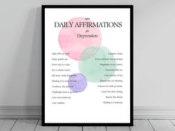 Affirmation Wall Art for Depression  Self Love Positive Affirmations  Words of Affirmation Poster  Daily Affirmations Pr
