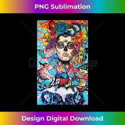 Day Of The Dead Collage Woman Skull MakeUp Flower Crown - Chic Sublimation Digital Download - Ideal for Imaginative Endeavors