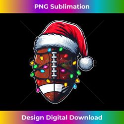 Football Santa Hat Christmas Lights Football Player Costume Tank Top - Sleek Sublimation PNG Download - Channel Your Creative Rebel