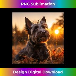 Cute Scottish Terrier Dog Sitting In The Sunset Photography - Urban Sublimation PNG Design - Reimagine Your Sublimation Pieces