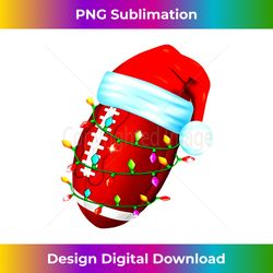 Christmas Football Santa Hat Sports Xmas Team Lovers Holiday Long Sleeve - Artisanal Sublimation PNG File - Challenge Creative Boundaries