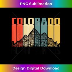 Colorado 14ers Retro Vintage Fourteeners Hiking Gift - Edgy Sublimation Digital File - Customize with Flair