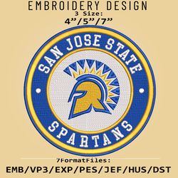 NCAA Logo San Jose State Spartans, Embroidery design, Embroidery Files, NCAA Spartans, Machine Embroidery Pattern