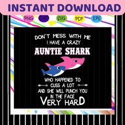 Auntie shark, auntie svg, auntie gift,family svg, family love svg Files For Silhouette, Files For Cricut, SVG, DXF, EPS,