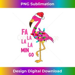 Fa La La La Mingo Flamingo Christmas Tree Lights Xmas Gifts - Sophisticated PNG Sublimation File - Rapidly Innovate Your Artistic Vision
