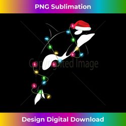 Funny Orca Killer Whale Santa Hat Christmas Sea Animals Long Sleeve - Deluxe PNG Sublimation Download - Access the Spectrum of Sublimation Artistry