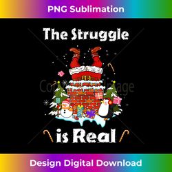 Funny The Struggle Is Real Christmas Santa Stuck In Chimney Tank Top - Bespoke Sublimation Digital File - Rapidly Innovate Your Artistic Vision
