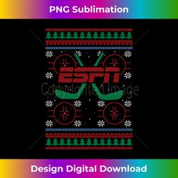 ESPN Christmas Hockey Pattern Ugly Sweater Long Sleeve - Futuristic PNG Sublimation File - Enhance Your Art with a Dash of Spice