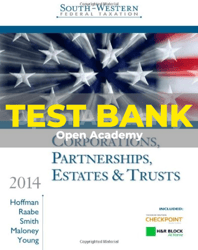 Test Bank for South Western Federal Taxation 2014 Corporations Partnerships Estates and Trusts 37th Edition Hoffman