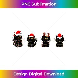 Black Cats Christmas Light Funny Cat Lover Christmas Long Sleeve - Bespoke Sublimation Digital File - Rapidly Innovate Your Artistic Vision