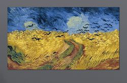 Wheatfield with Crows, Reproduction Art Canvas, Nature Landscape Canvas Art, Field Landscape Art Canvas, Ready to Hang