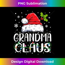 Grandma Claus Xmas Santa Matching Family Christmas Pajamas Long Sleeve - Timeless PNG Sublimation Download - Customize with Flair
