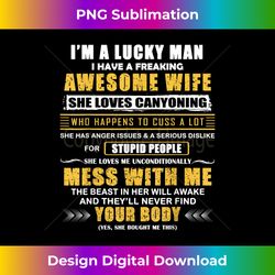 Funny I Have A Freaking Awesome Wife Loves Canyoning - Eco-Friendly Sublimation PNG Download - Crafted for Sublimation Excellence