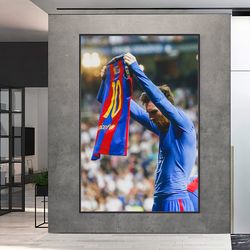 Lionel Messi Canvas or Poster, Lionel Messi Wall Art, Football Canvas, Lionel Messi Barcelona Wall Decor, Messi Fan Gift
