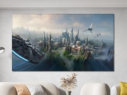 Star Wars Canvas Wall Art, Modern Art Space Ships Printed in Star Wars Movie Poster Poster, Frame Paintings, Gift for St