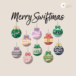 Vintage Merry Swiftmas Christmas Ball Taylor Albums PNG File