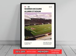 Warren McGuirk Alumni Stadium UMass Minutemen Poster NCAA Stadium Poster Oil Painting Modern Art Art