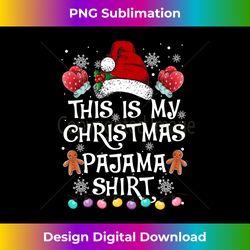 This is My Christmas Pajama Santa Hat Xmas Lights Men Boys Long Sleeve - Innovative PNG Sublimation Design - Spark Your Artistic Genius