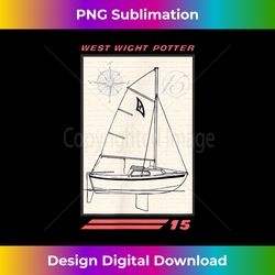West Wight Potter 15 Sailboat Line Drawing - Deluxe PNG Sublimation Download - Channel Your Creative Rebel