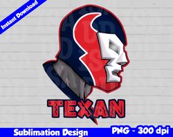 Texans Png, Football mascot, texans t-shirt design PNG for sublimation, mexican wrestler style