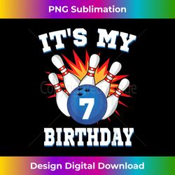 It's My 7th Birthday Bowling Party Bowler 7 Years Old - Classic Sublimation PNG File - Chic, Bold, and Uncompromising