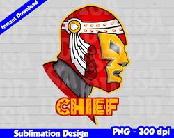 Chiefs Png, Football mascot, chiefs t-shirt design PNG for sublimation, mexican wrestler style