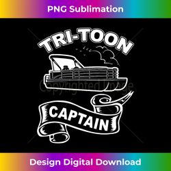 Tri-Toon Captain Funny TriToon Boating Pontoon Boat - Contemporary PNG Sublimation Design - Rapidly Innovate Your Artistic Vision