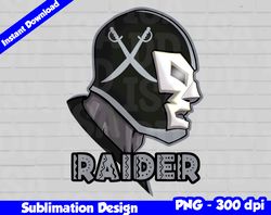 Raiders Png, Football mascot, raiders t-shirt design PNG for sublimation, mexican wrestler style