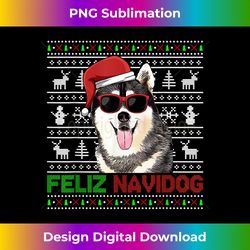 Siberian Husky Dog Feliz Navidog Funny Christmas - Timeless PNG Sublimation Download - Chic, Bold, and Uncompromising
