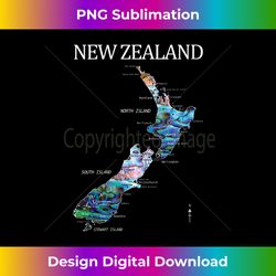 Womens NEW ZEALAND KIWI DETAILED MAP V-Neck - Contemporary PNG Sublimation Design - Animate Your Creative Concepts