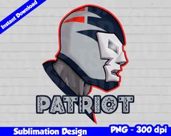Patriots Png, Football mascot, patriots t-shirt design PNG for sublimation, mexican wrestler style