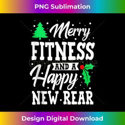 Merry Fitness Happy New Rear Workout Christmas Tank Top - Bohemian Sublimation Digital Download - Immerse in Creativity with Every Design