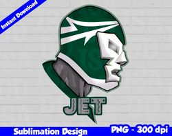 Jets Png, Football mascot, jets t-shirt design PNG for sublimation, mexican wrestler style