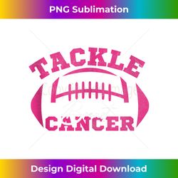 Woman Tackle Football Pink Ribbon Breast Cancer Awareness Tank Top - Deluxe PNG Sublimation Download - Access the Spectrum of Sublimation Artistry