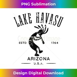 Lake Havasu Arizona Dancing Kokopelli Distressed Design - Contemporary PNG Sublimation Design - Pioneer New Aesthetic Frontiers