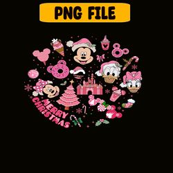 Mickey and Friends Pink Christmas PNG