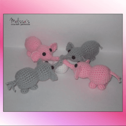 baby-elephants crochet pattern, digital file pdf, digital pattern pdf, crochet pattern