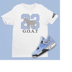 Air Jordan 4 University Blue GOAT Short-Sleeve Unisex T-Shirt, Retro 4 Shirt, University Blue Shirt