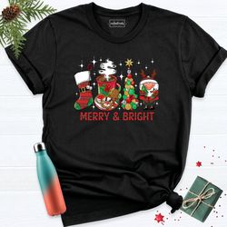 Christmas Plaid Merry And Bright Shirt, Santa Coffee Christmas Tree Shirt, Winter Shirt, Family Christmas Tee, Holiday X