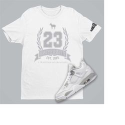 Air Jordan 4 White Oreo 23 University Unisex T-Shirt, Retro 4 Shirt, 23 GOAT Emoji Shirt, Banner SVG