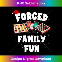Forced Family Fun Christmas Pajama Funny Winter Long Sleeve - Artisanal Sublimation PNG File - Pioneer New Aesthetic Frontiers