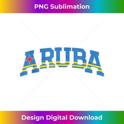 Aruba T- Vintage Sports Design Aruban Flag Tee - Timeless PNG Sublimation Download - Rapidly Innovate Your Artistic Vision